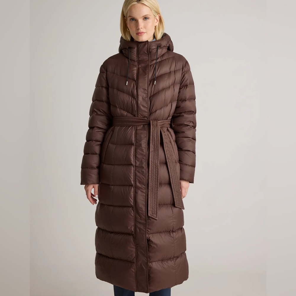 Quince Responsible Down
Belted‎ Puffer Maxi Coat Hot Fudge Outerwear S